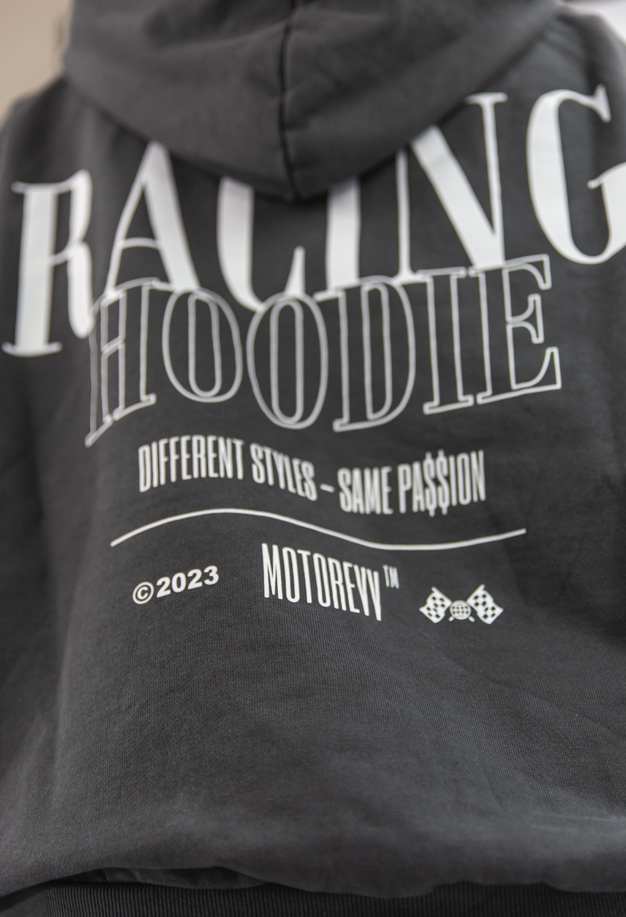 RACING HOODIE STONEGREY